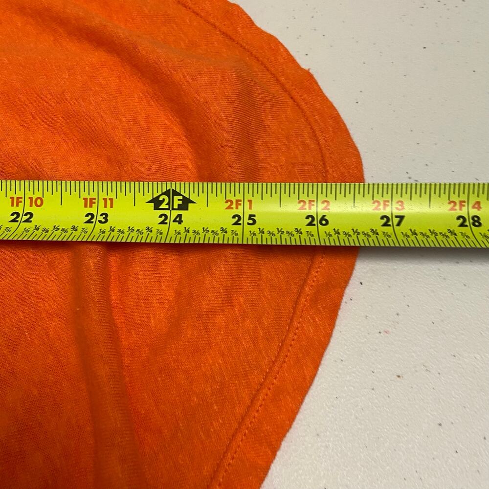 Free People Womens Keep It Casual Orange Linen Blend Oversized T-Shirt Small - Picture 7 of 7